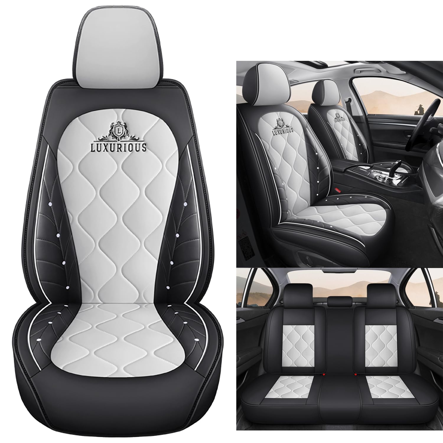 NOBQUA Premium Universelle Autositzbezüge aus PU-Leder für 5 Sitze – Wasserdicht, Kratzfest, Atmungsaktiv, rutschfest, Leicht zu Reinigen–Passend für SUV, Kombi, Limousine, Van–Sitzschutz Komplettset NOBQUA Premium Universelle Autositzbezüge aus PU-Leder für 5 Sitze – Wasserdicht, Kratzfest, Atmungsaktiv, rutschfest, Leicht zu Reinigen–Passend für SUV, Kombi, Limousine, Van–Sitzschutz Komplettset von NOBQUA