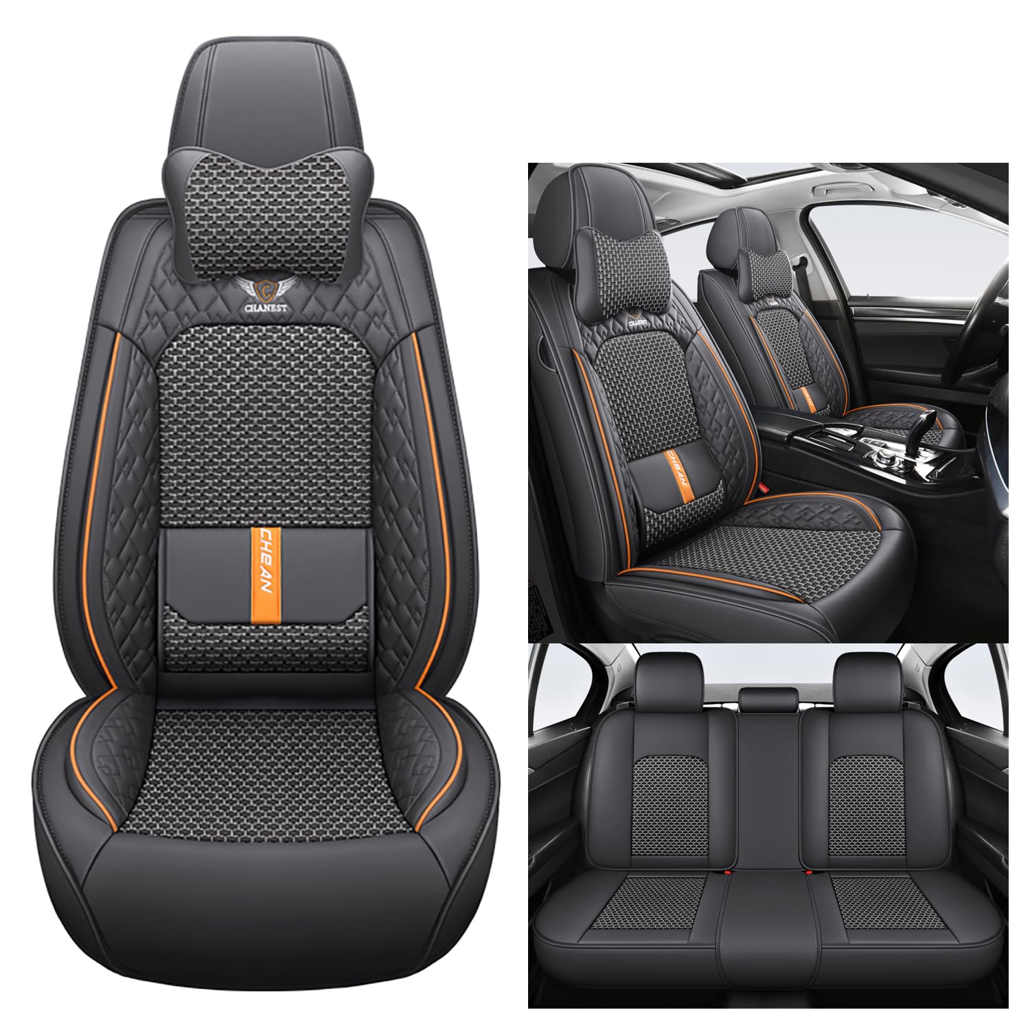NOBQUA Premium Universelle Autositzbezüge aus PU-Leder für 5 Sitze – Wasserdicht, Kratzfest, Atmungsaktiv, rutschfest, Leicht zu Reinigen–Passend für SUV, Kombi, Limousine, Van–Sitzschutz Komplettset NOBQUA Premium Universelle Autositzbezüge aus PU-Leder für 5 Sitze – Wasserdicht, Kratzfest, Atmungsaktiv, rutschfest, Leicht zu Reinigen–Passend für SUV, Kombi, Limousine, Van–Sitzschutz Komplettset von NOBQUA