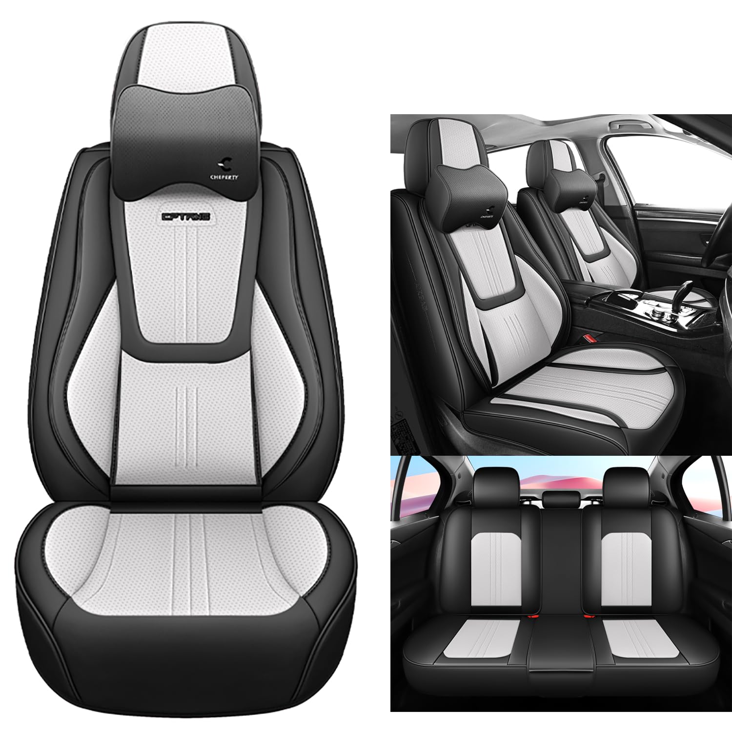 NOBQUA Premium Universelle Autositzbezüge aus PU-Leder für 5 Sitze – Wasserdicht, Kratzfest, Atmungsaktiv, rutschfest, Leicht zu Reinigen–Passend für SUV, Kombi, Limousine, Van–Sitzschutz Komplettset NOBQUA Premium Universelle Autositzbezüge aus PU-Leder für 5 Sitze – Wasserdicht, Kratzfest, Atmungsaktiv, rutschfest, Leicht zu Reinigen–Passend für SUV, Kombi, Limousine, Van–Sitzschutz Komplettset von NOBQUA