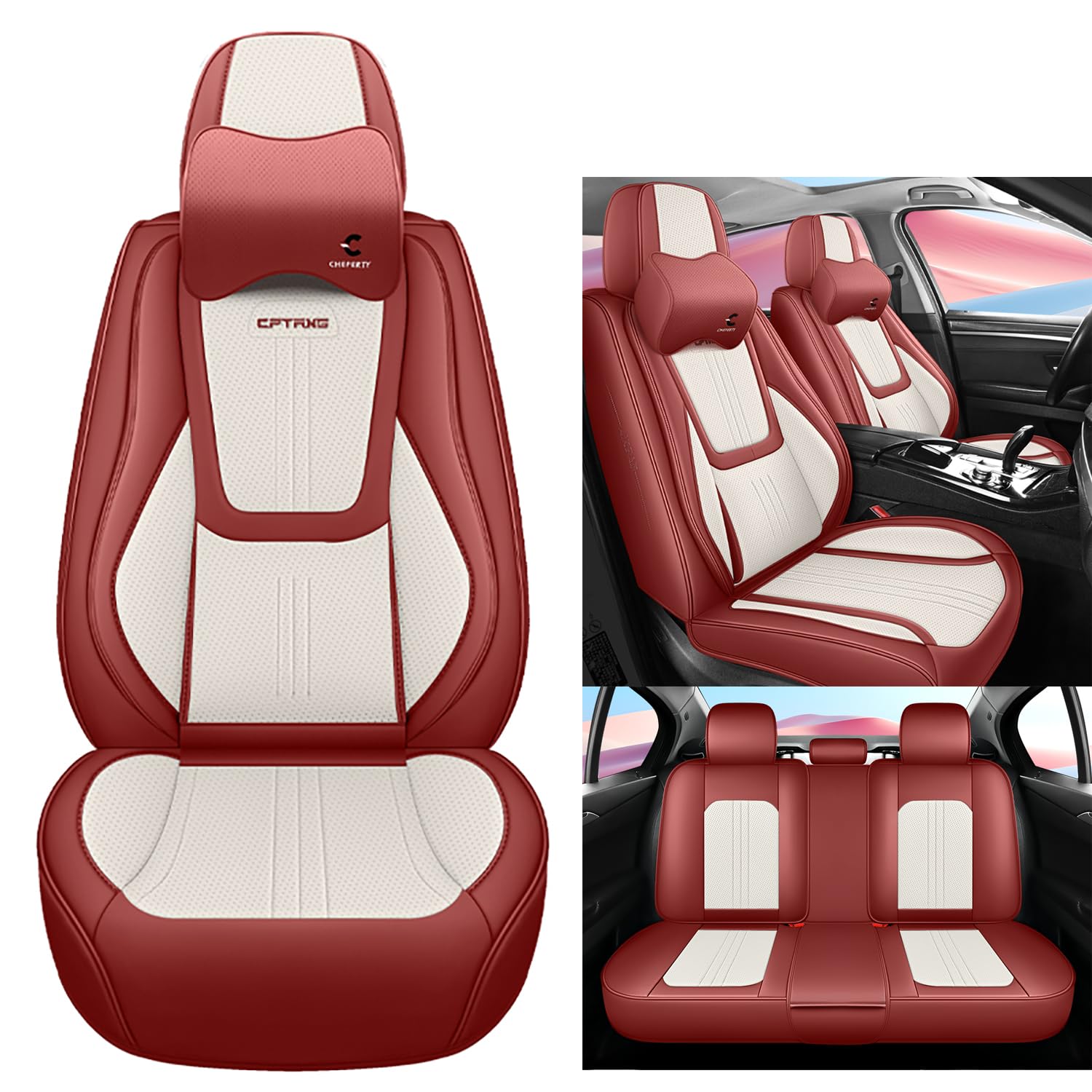 NOBQUA Premium Universelle Autositzbezüge aus PU-Leder für 5 Sitze – Wasserdicht, Kratzfest, Atmungsaktiv, rutschfest, Leicht zu Reinigen–Passend für SUV, Kombi, Limousine, Van–Sitzschutz Komplettset NOBQUA Premium Universelle Autositzbezüge aus PU-Leder für 5 Sitze – Wasserdicht, Kratzfest, Atmungsaktiv, rutschfest, Leicht zu Reinigen–Passend für SUV, Kombi, Limousine, Van–Sitzschutz Komplettset von NOBQUA