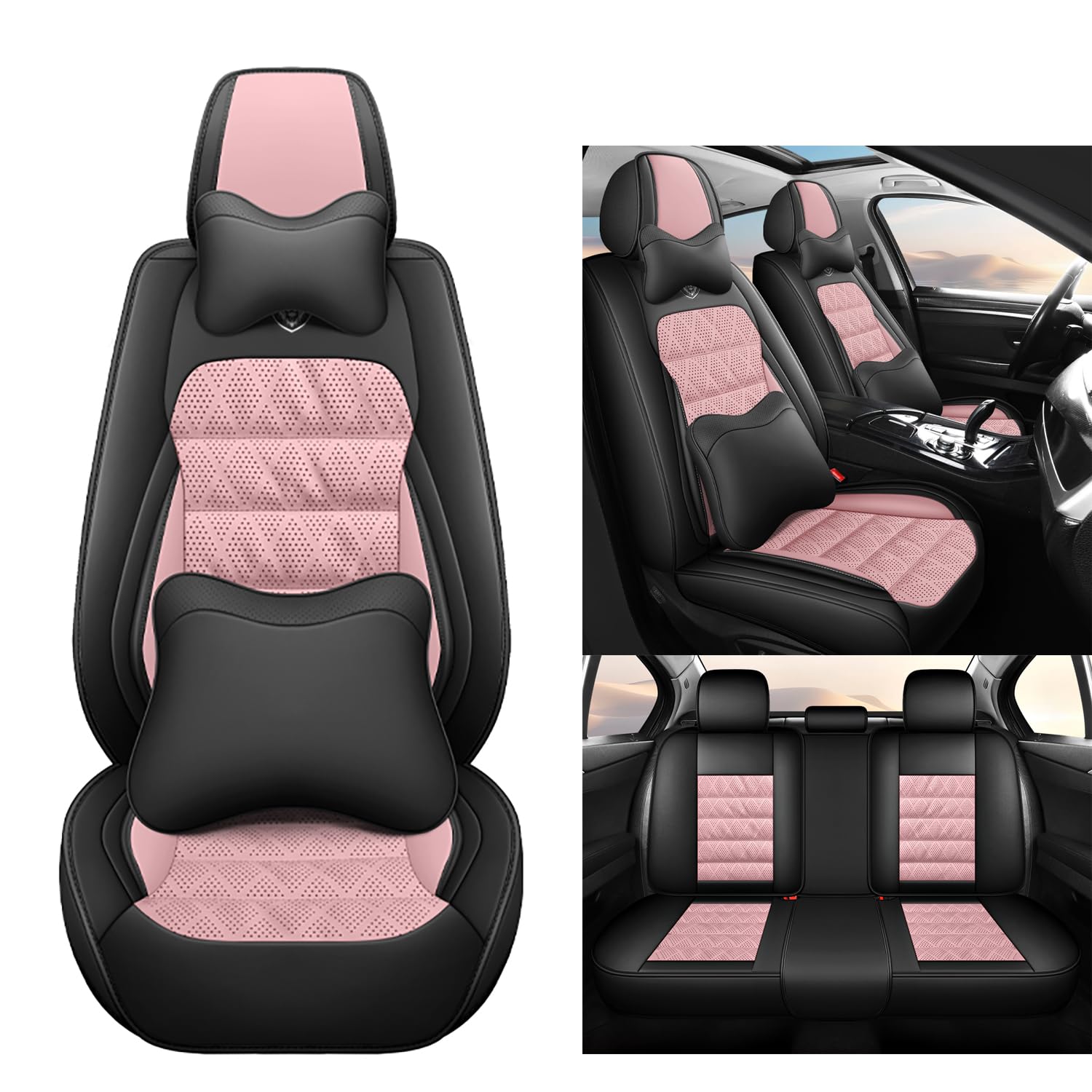 NOBQUA Premium Universelle Autositzbezüge aus PU-Leder für 5 Sitze – Wasserdicht, Kratzfest, Atmungsaktiv, rutschfest, Leicht zu Reinigen–Passend für SUV, Kombi, Limousine, Van–Sitzschutz Komplettset NOBQUA Premium Universelle Autositzbezüge aus PU-Leder für 5 Sitze – Wasserdicht, Kratzfest, Atmungsaktiv, rutschfest, Leicht zu Reinigen–Passend für SUV, Kombi, Limousine, Van–Sitzschutz Komplettset von NOBQUA