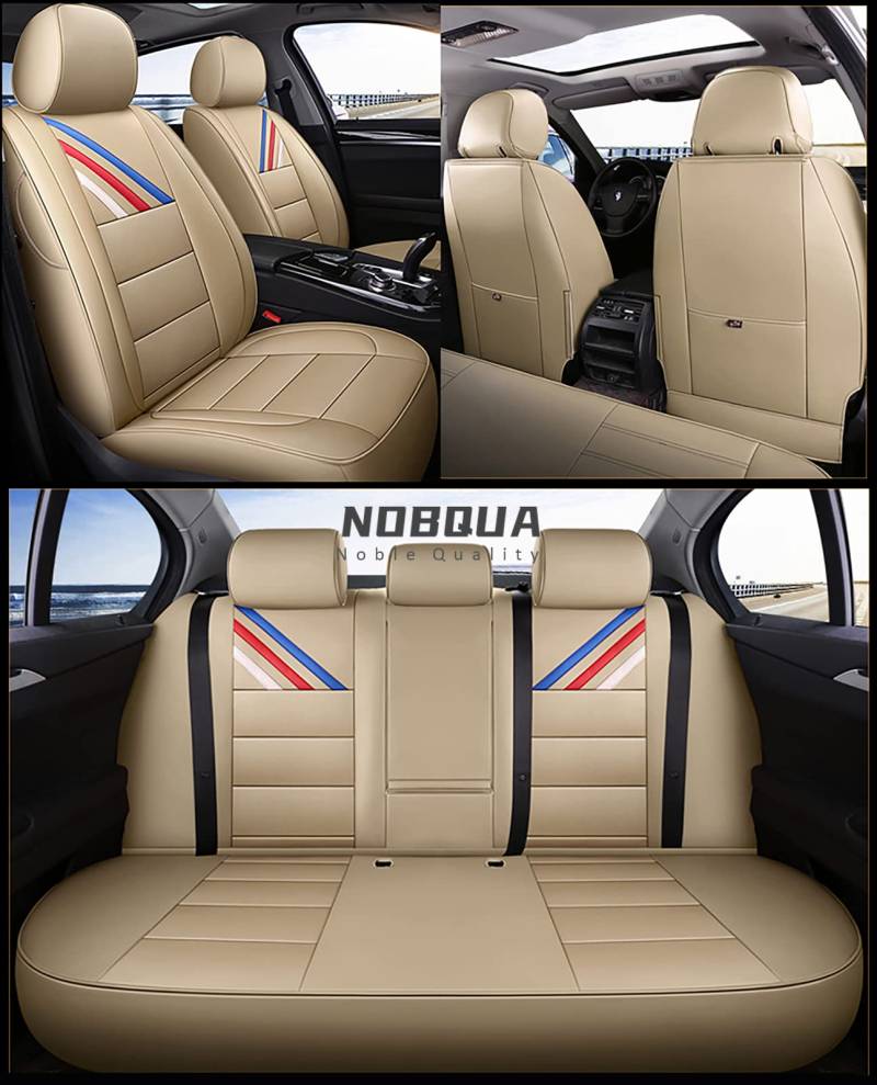 NOBQUA Sitzbezüge Auto Autositzbezüge Universal Set für BMW 5er F07 F10 F11 F18 F06 F12 F13 G32 G38 G30 G31 G38 Auto Zubehör von NOBQUA