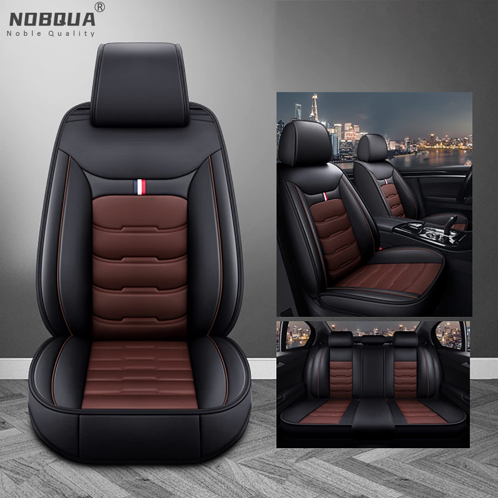 NOBQUA Sitzbezüge Auto Autositzbezüge Universal Set für BMW E46 E90 E39 E60 E36 G30 E30 E34 E38 E53 F30 F10 E70 E87 E91 F20 E83 E84 E92 320I 520 Auto Zubehör von NOBQUA