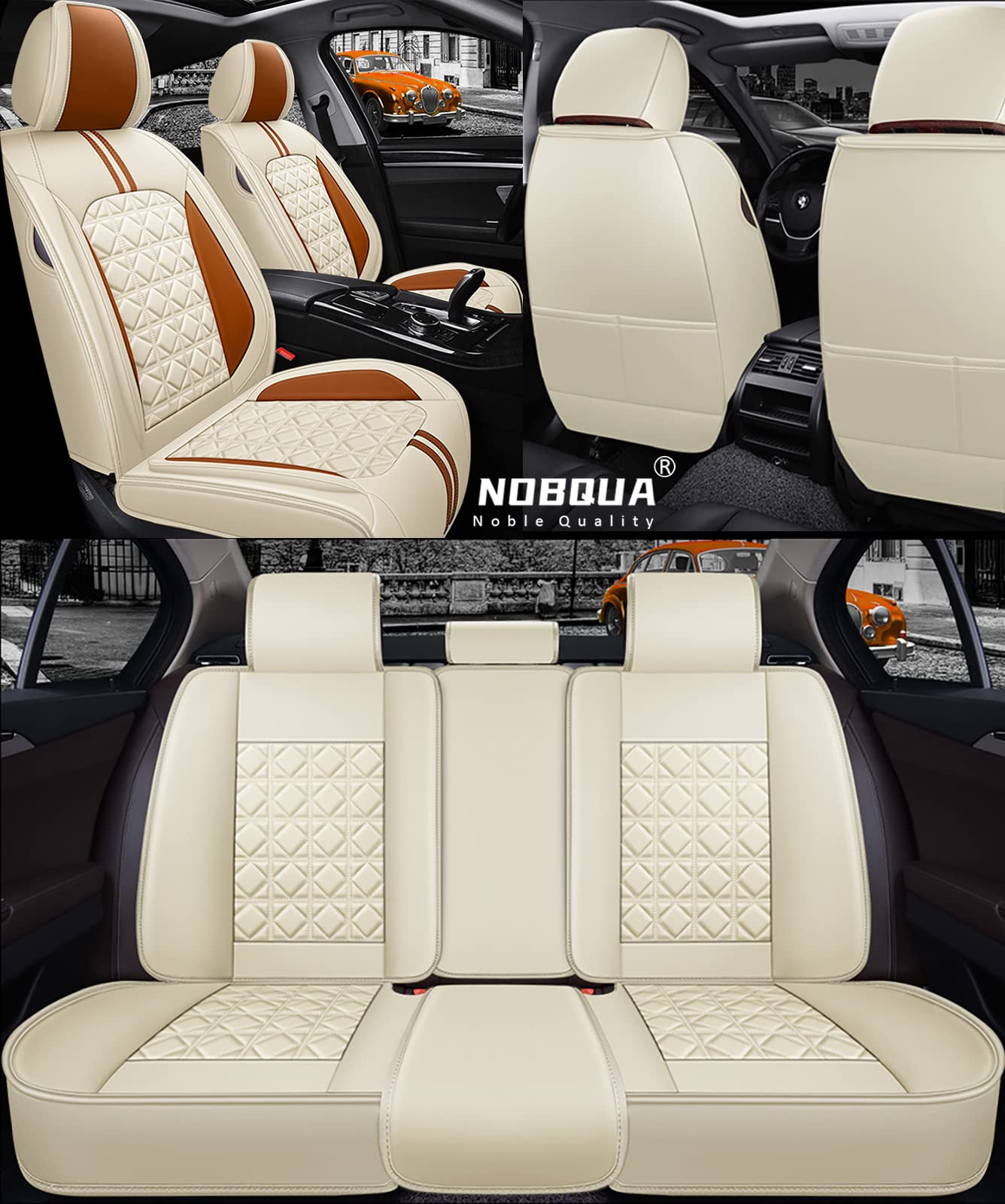 NOBQUA Sitzbezüge Auto Autositzbezüge Universal Set für Mercedes Benz CLS AMG AMG CLS 63 EQS Generation EQ EQB EQA EQE EQV EQC EQT. Auto Zubehör von NOBQUA