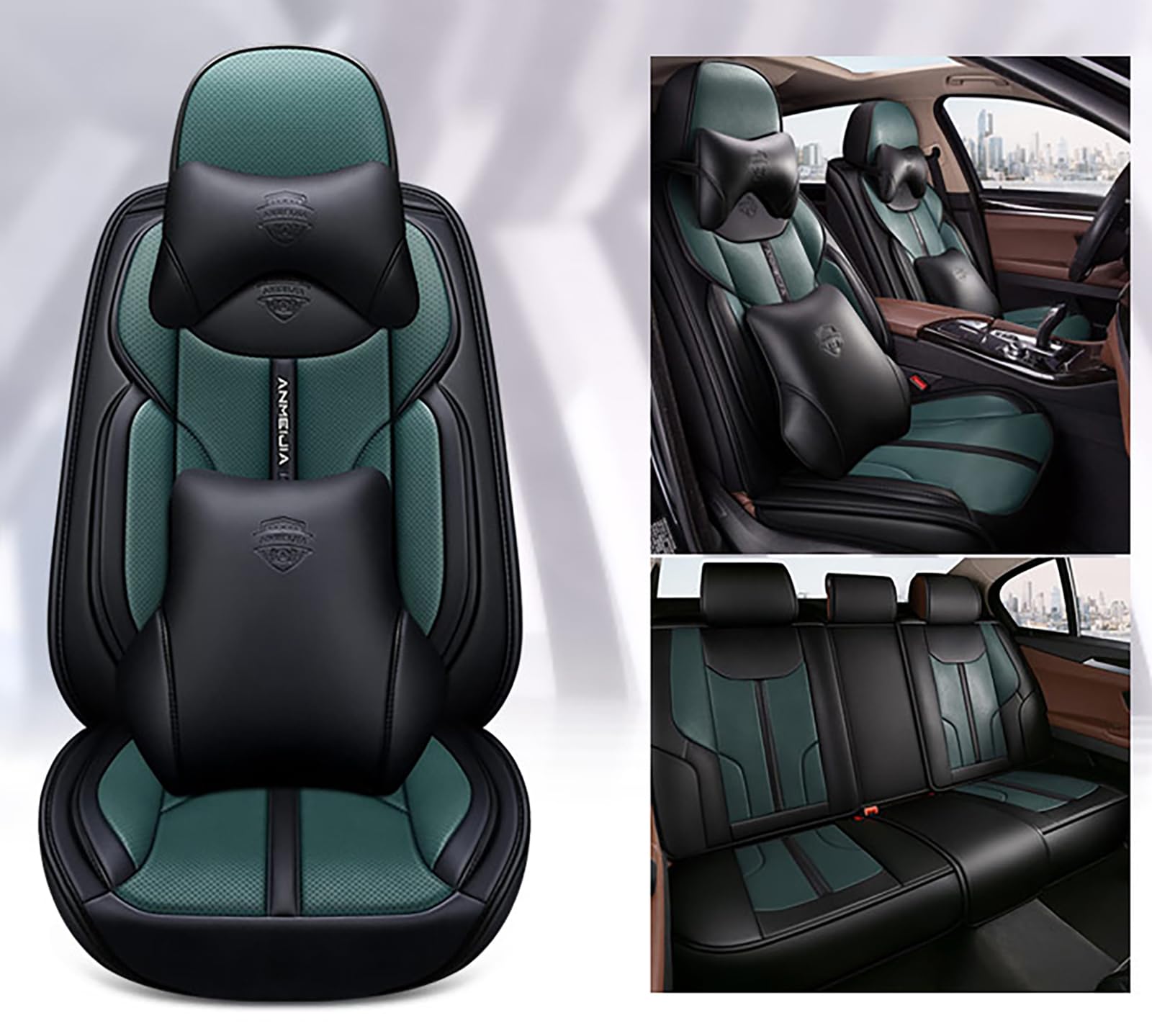 NOBQUA Sitzbezüge Auto Autositzbezüge Universal Set für Mercedes-Benz GLE-Klasse GLE 250d W166 GLE 300d W166 GLE 350d W166 GLE 400 W166 GLE 450 W166 Auto Zubehör von NOBQUA