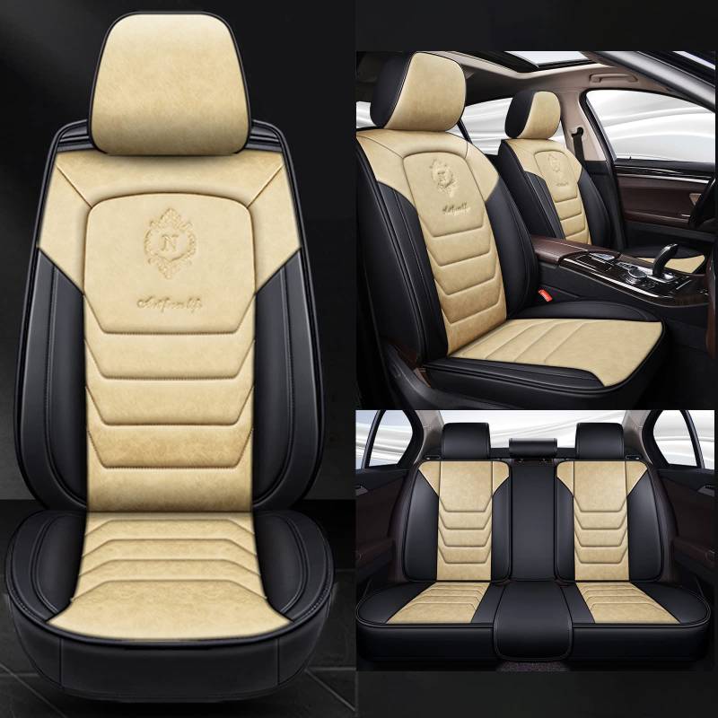 NOBQUA Sitzbezüge Auto Autositzbezüge Universal Set für Mercedes Benz Marco Polo Horizon Marco Polo Exclusive AMG Line V 250 BlueTEC E Concept Auto Zubehör, Beige Standard von NOBQUA