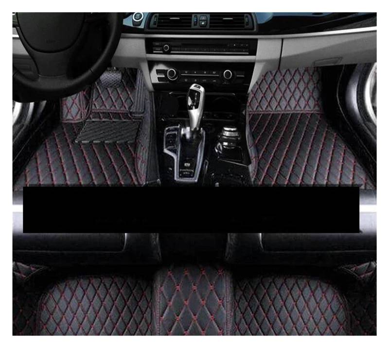 Automatten Auto Fußmatten Für Cayman S 987 1 987 2 2006-2012 Leder Auto Boden Matte Auto Zubehör Innen Automatte Fußmatte (Farbe : Schwarz Rot) von NOCHE
