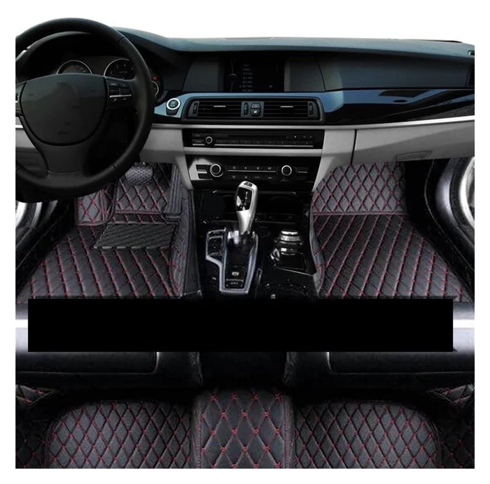 Automatten Auto Fußmatten Für Toyota Für Yaris Hybrid 2021-2023 5 Sitzer Leder Auto Teppich Boden Matte Auto Zubehör Automatte Fußmatte (Farbe : Schwarz Rot) von NOCHE