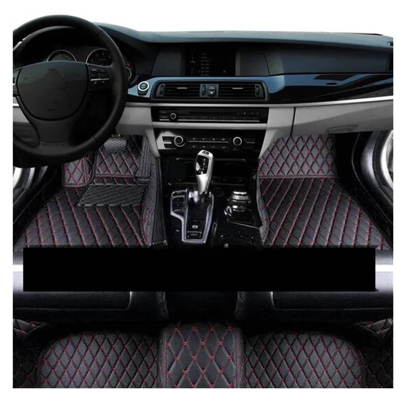 Automatten Auto Fußmatten Für Toyota Für Yaris Hybrid 2021-2023 5 Sitzer Leder Auto Teppich Boden Matte Auto Zubehör Automatte Fußmatte (Farbe : Schwarz Rot) von NOCHE