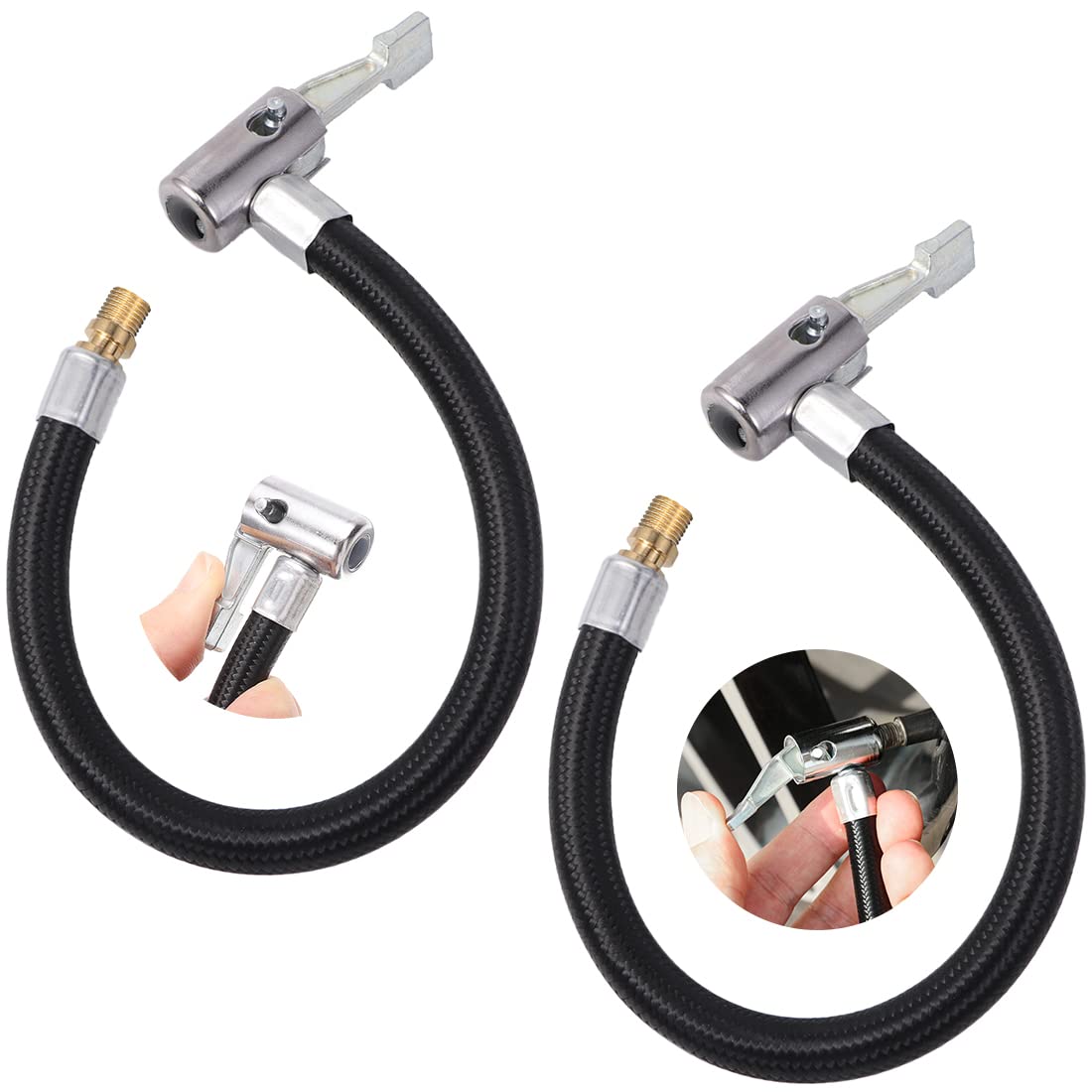 NOCHME Reifenfüller Schlauch 2er 24cm Ersatz Inflator Pumpe Schlauchadapter Luftaufblaswerkzeug Flexibler Gummi Autoventil Hebelstecker Ventilverlängerung Für Kompressor Motorrad Auto LKW NOCHME Reifenfüller Schlauch 2er 24cm Ersatz Inflator Pumpe Schlauchadapter Luftaufblaswerkzeug Flexibler Gummi Autoventil Hebelstecker Ventilverlängerung Für Kompressor Motorrad Auto LKW von NOCHME