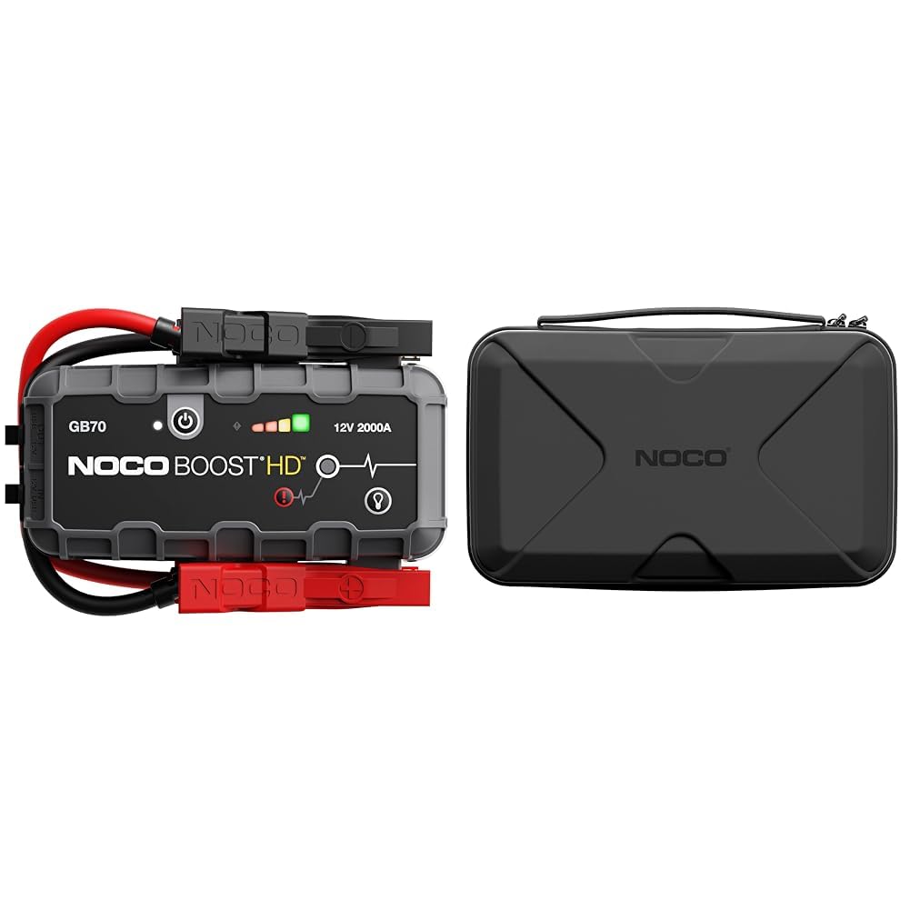 NOCO Boost HD GB70 2000A 12V UltraSafe Starthilfe Powerbank, Auto Batterie Booster & GC040 Universelle Eva-Schutzhülle für GENIUS1, GENIUS2, GENIUS5 und GENIUS10 Smart-Batterieladegeräte. von NOCO