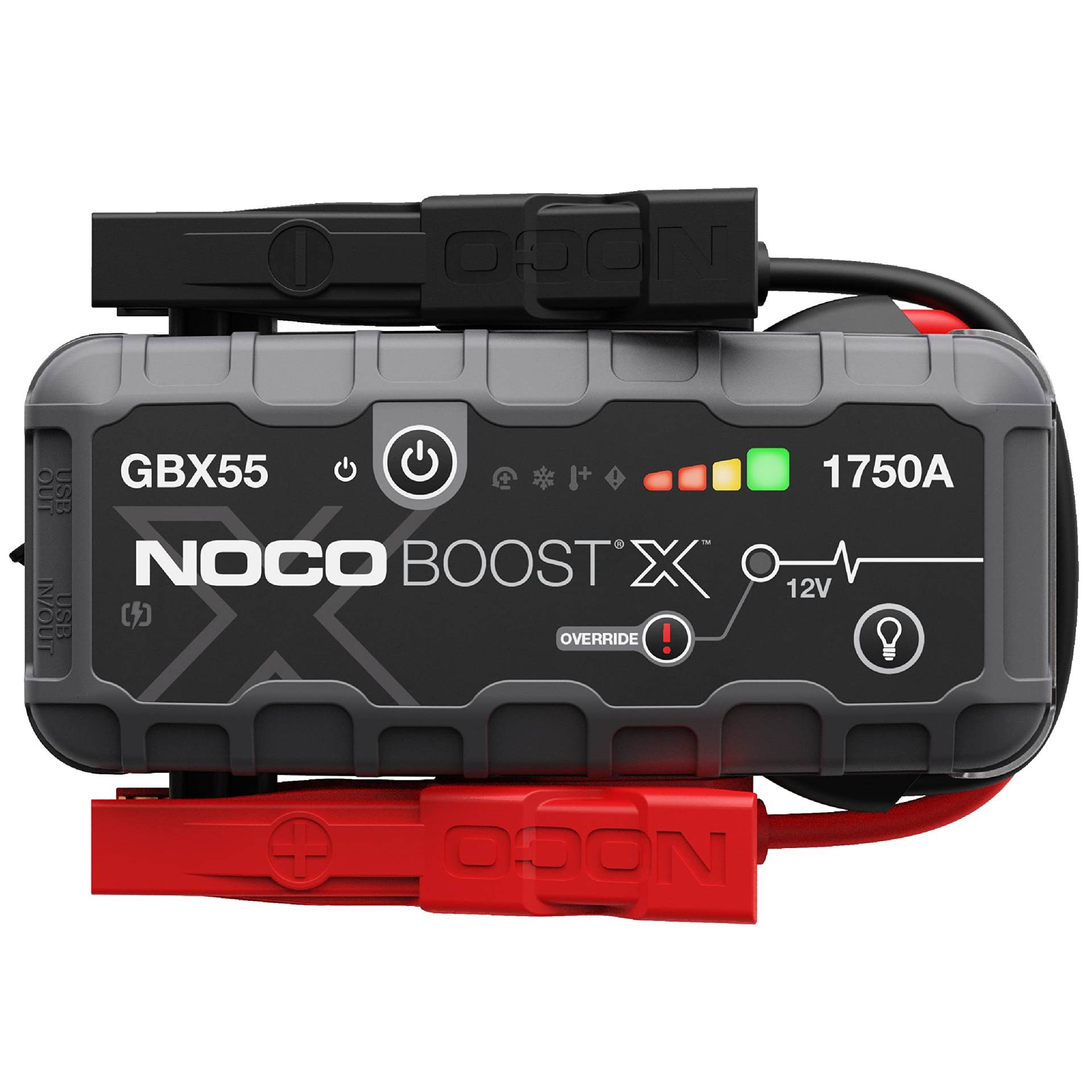 NOCO Boost X GBX55 1750A 12V UltraSafe Starthilfe Powerbank, Auto Batterie Booster, Tragbare USB Ladegerät, Starthilfekabel und Überbrückungskabel für bis zu 7,5-L Benzin und 5,0-L Dieselmotoren von NOCO
