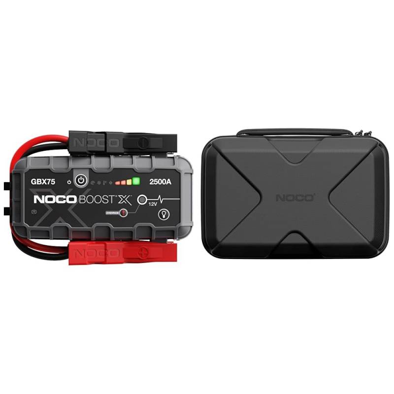 NOCO Boost X GBX75 2500A 12V UltraSafe Starthilfe Powerbank, Auto Batterie Booster & GBC103 Boost X Eva-Schutzhülle für GBX75 UltraSafe Lithium-Starthilfegeräte von NOCO