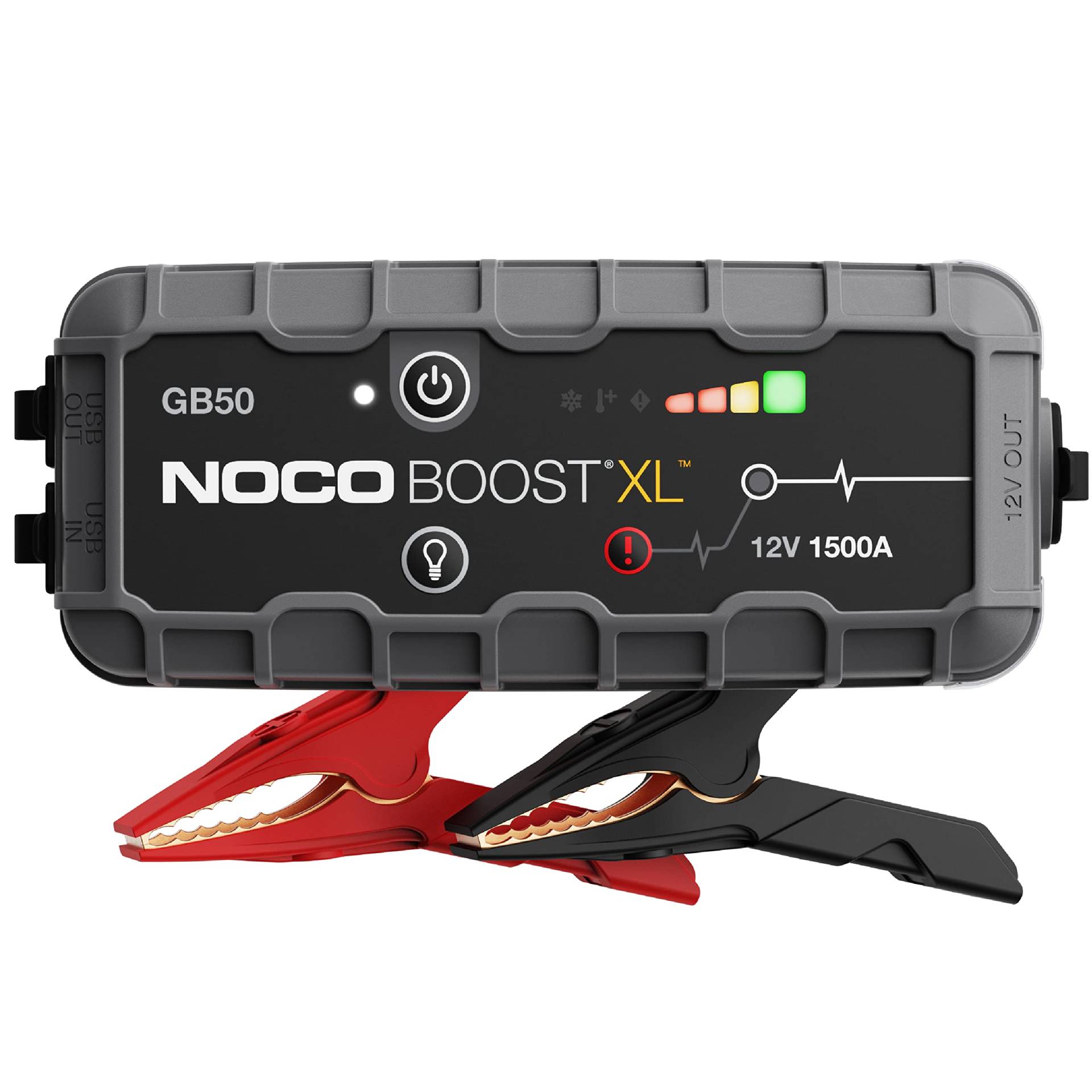 NOCO Boost XL GB50 1500A 12V UltraSafe Starthilfe Powerbank, Auto Batterie Booster, Tragbare USB Ladegerät, Starthilfekabel und Überbrückungskabel für bis zu 7,0L Benzin und 4,5L Dieselmotoren von NOCO