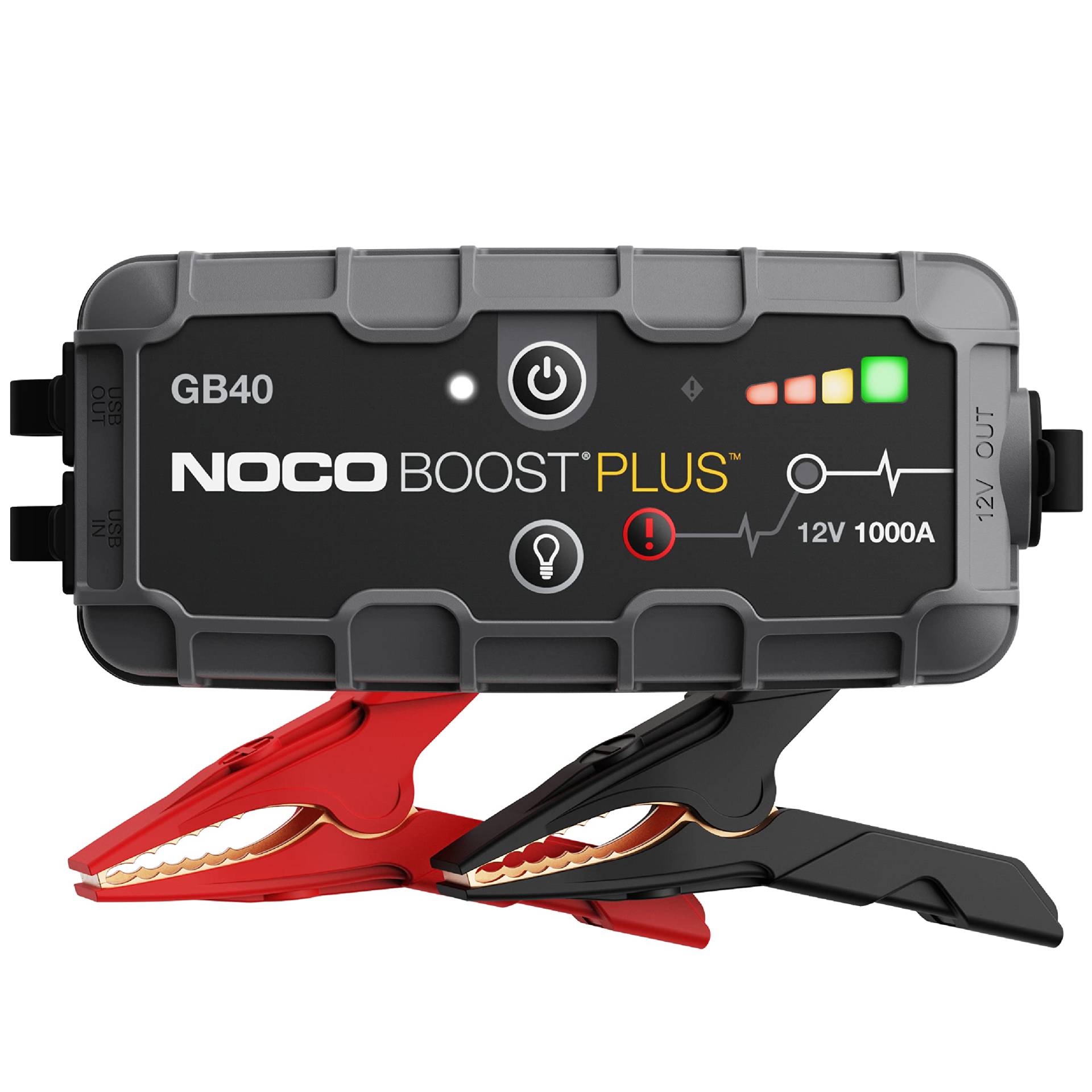NOCO Boost Plus GB40 1000A 12V UltraSafe Starthilfe Powerbank, Auto Batterie Booster, Tragbare USB Ladegerät, Starthilfekabel und Überbrückungskabel für bis zu 6,0L Benzin und 3,0L Dieselmotoren von NOCO