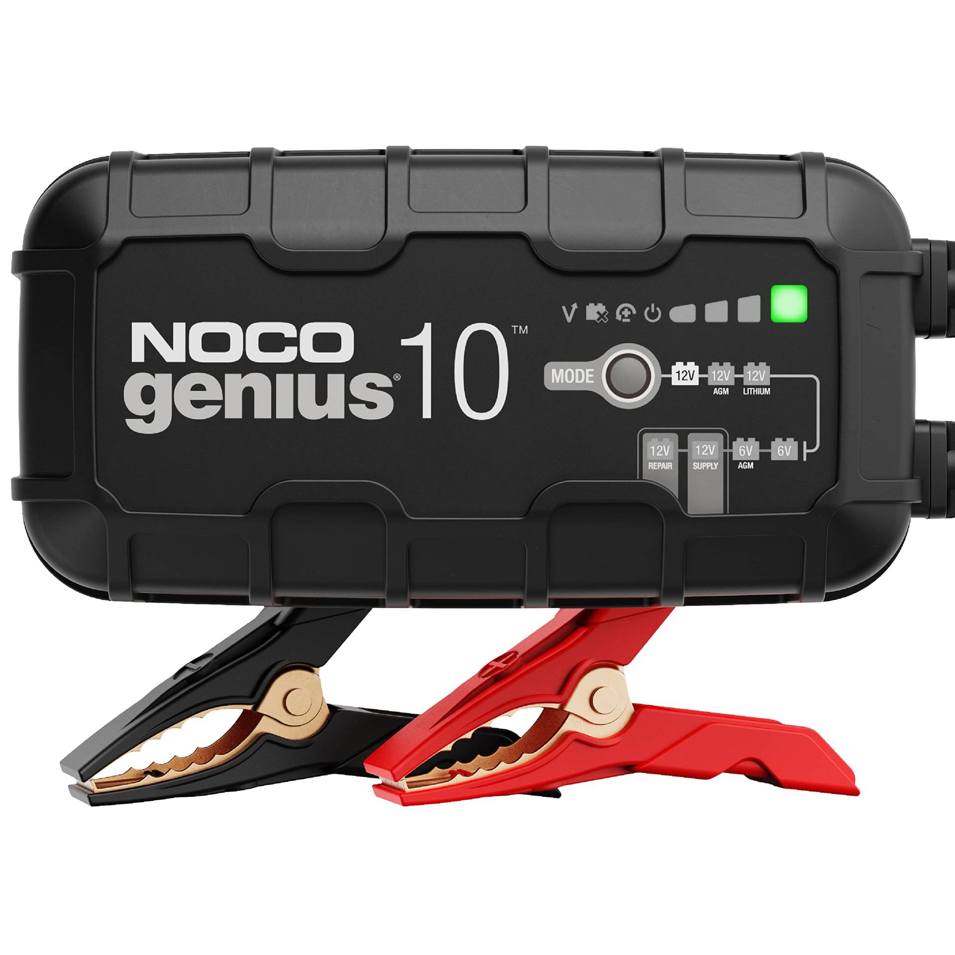 NOCO GENIUS10EU, 10A Ladegerät Autobatterie, 6V/12V KFZ Batterieladegerät für Auto und Motorrad, Erhaltungsladegerät und Desulfator für AGM, Gel, Start-Stopp, EFB und LiFePO4 Lithium Batterien von NOCO