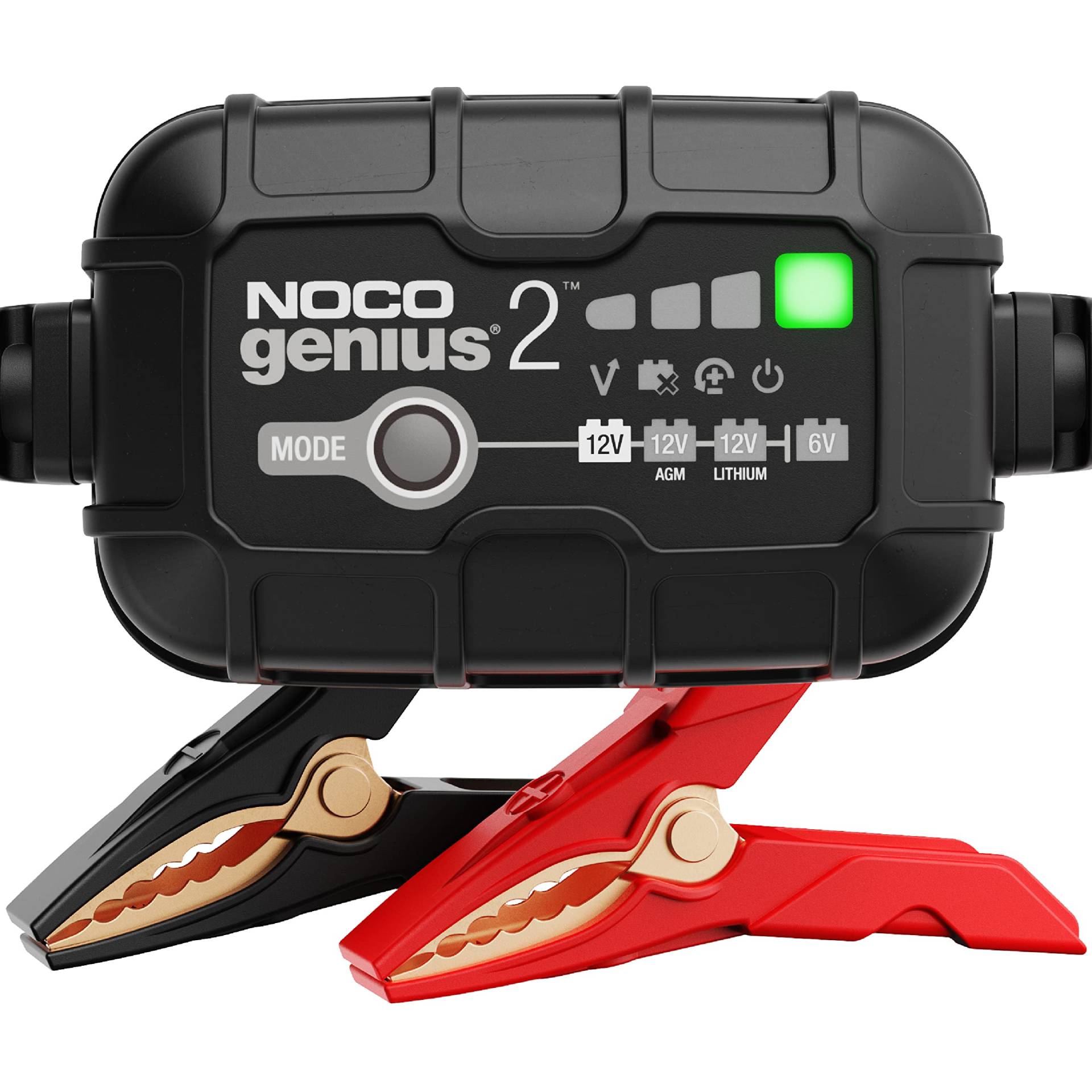 NOCO GENIUS2, 2A Intelligentes Batterieladegerät, 6V/12V Ladegerät, Erhaltungsladegerät und Desulfator mit Temperaturkompensation von NOCO