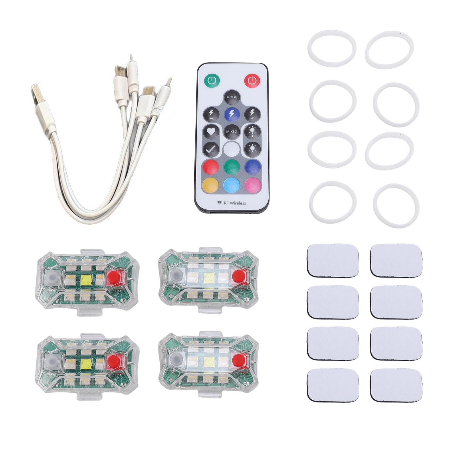 NOENNULL Set von 4 Stroboskopischen LED-stroboskopischen Lichtern Wirellos mit RGB-Fernbedienungssteuerung 7 Wiederaufladbare Farben IP65 Anti-Kollision, Notfallwarnlichter mit Hoher NOENNULL Set von 4 Stroboskopischen LED-stroboskopischen Lichtern Wirellos mit RGB-Fernbedienungssteuerung 7 Wiederaufladbare Farben IP65 Anti-Kollision, Notfallwarnlichter mit Hoher von NOENNULL