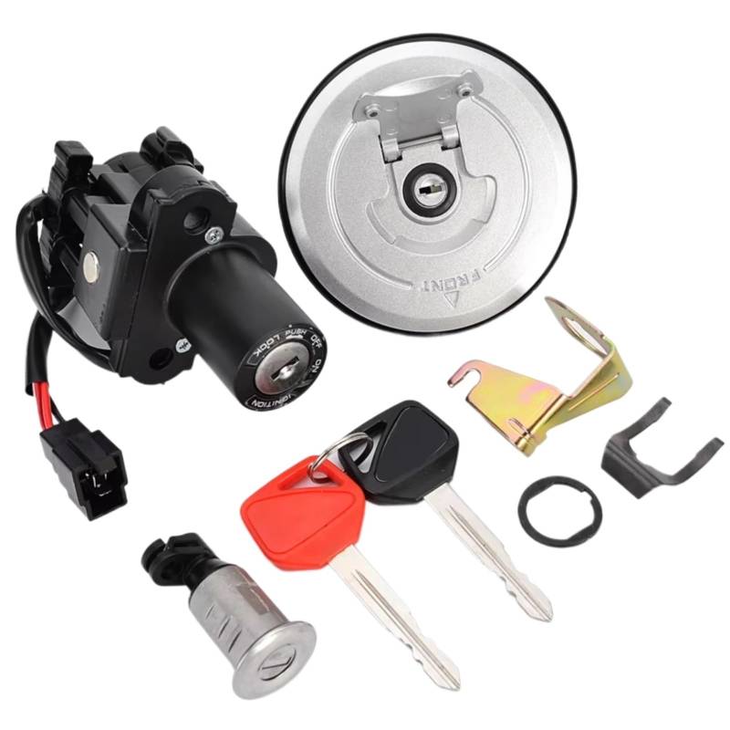 NOEyoue Zündschloss Für CB250F 2015-2017 Für CB250F Abs 2015-2017 Für CB300F 2015-2019 Motorrad-Zündschalter Für Tankdeckel Sitzschloss-Set von NOEyoue