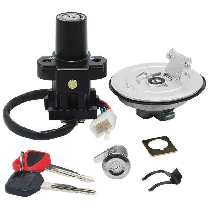 NOEyoue Zündschloss Für CB600F Für CB600F2Y Für Hornet S 600 2000 2001 2002 35010-MBZ-D01 Motorrad Kappe Für Sitzschloss Zündschloss Mit Schlüssel Kit von NOEyoue