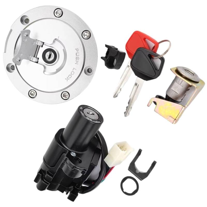 NOEyoue Zündschloss Für CBR900RR Für CBR929 2000-2001 Für CBR900RR Für CBR954 2002-2003 Für CBR1100XX 1999-2006 Für Tankdeckel Zündschloss Für Sitzschloss Schlüssel von NOEyoue