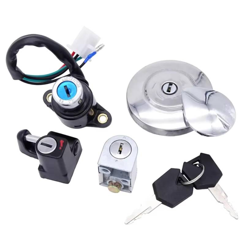 NOEyoue Zündschloss Für CMX250 Für Rebel 1985-2015 Für CA125 1995-1999 Motorrad Zündschloss Für Tankdeckel Helm Für Sitz Schloss Mit 2 Schlüssel von NOEyoue