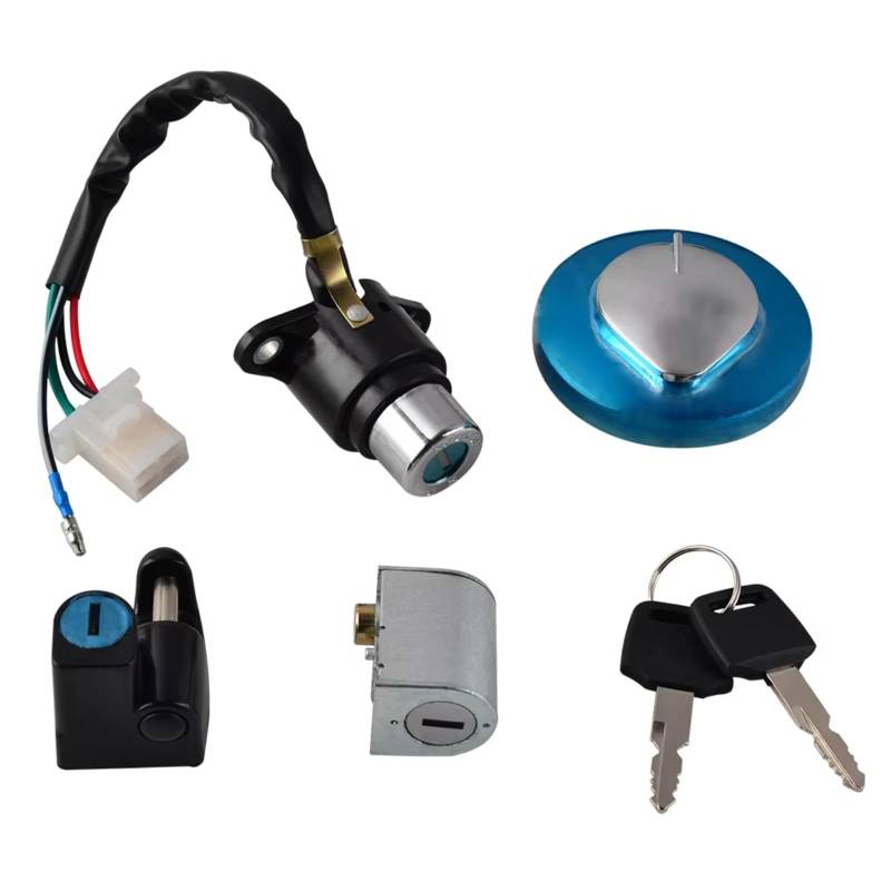 NOEyoue Zündschloss Für CMX250 Für Rebel 250 1987-2015 Für CA125 1995-1999 Tankdeckel Schloss Helm Schloss Zündschloss Schlüssel Motorrad Zubehör von NOEyoue