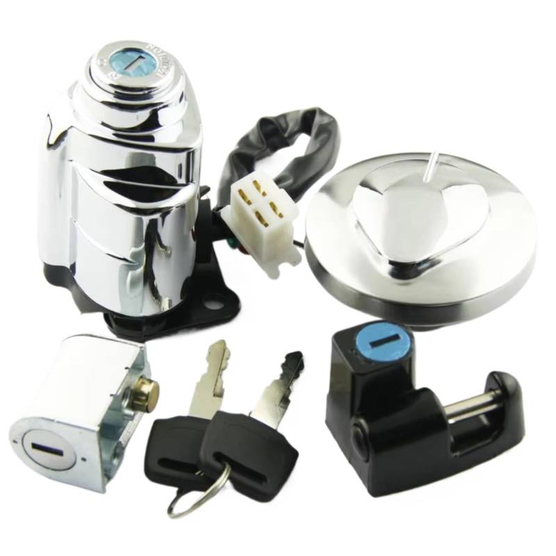 NOEyoue Zündschloss Für VT250 Für Magna250 1995-1997 Für Steed 400 1992-1998 Motorrad Zündschloss Kit Montage Für Tankdeckel Tank Abdeckung Mit 2 Schlüssel von NOEyoue