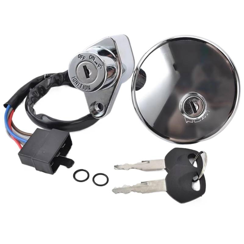 NOEyoue Zündschloss Kompatibel Mit Für EN500 500 LTD 1996–2000 Für VN400 1995–1997 Motorrad-Zündschalter Tankdeckel-Abdeckung Sperrschlüssel von NOEyoue