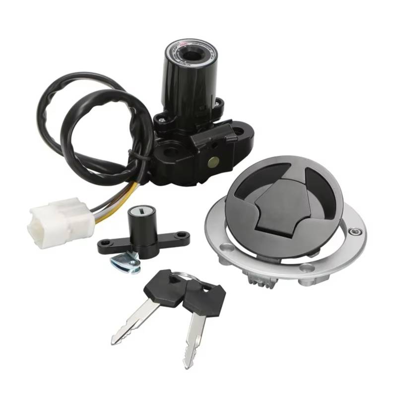 NOEyoue Zündschloss Kompatibel Mit Für Ninja Für ZX-6R 2013–2018 1 Set Motorrad Für Tankdeckelschloss Mit 2 Schlüsseln + Zündschloss-Sperr-Kits von NOEyoue