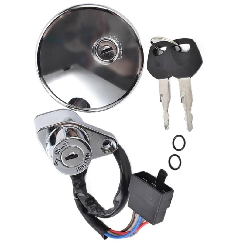 NOEyoue Zündschloss Kompatibel Mit Für VN400 II 1995-1998 Für VN400 1996-2003 Motorrad-Zündschalter Tankdeckel-Abdeckung Sperrschlüssel von NOEyoue