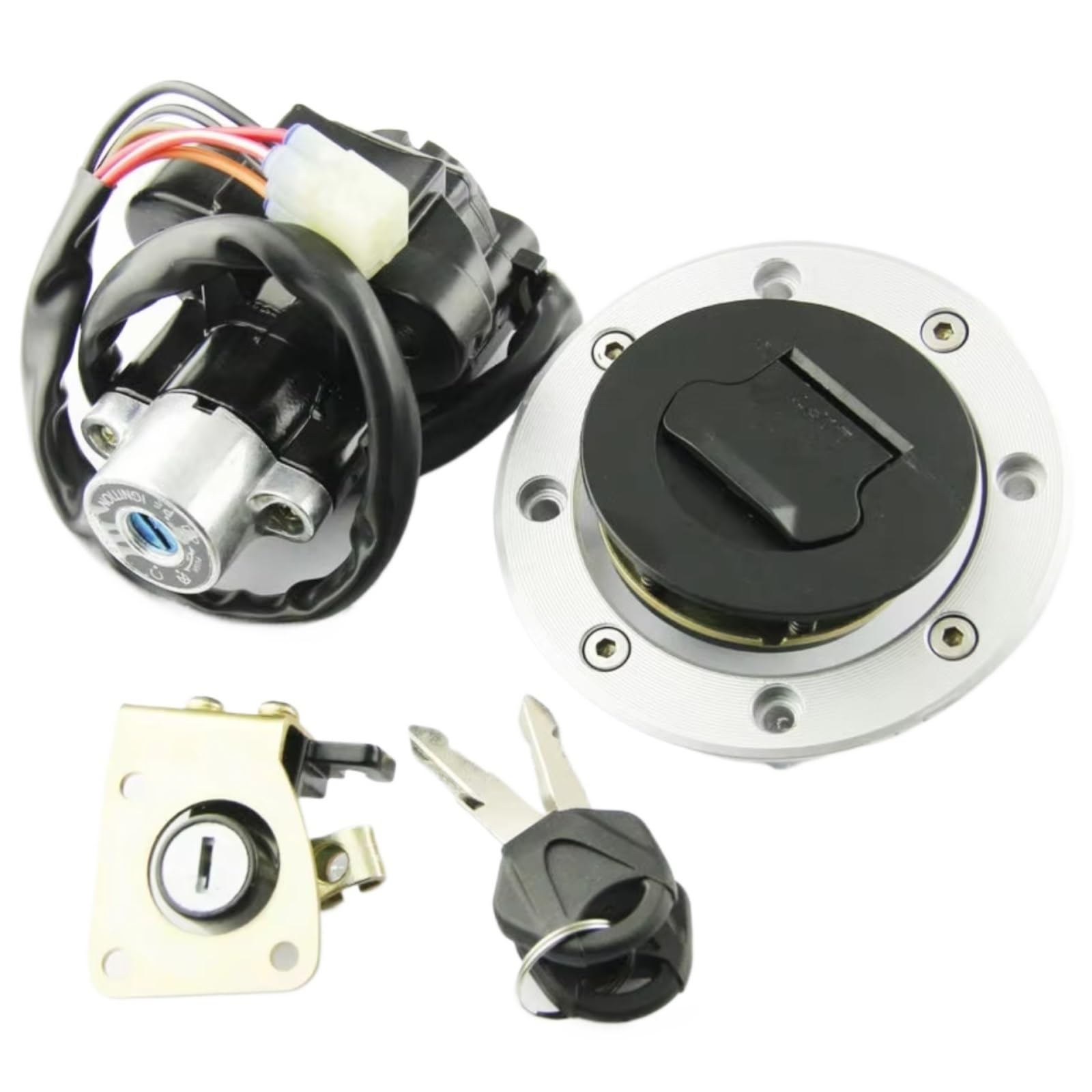 NOEyoue Zündschloss Kompatibel Mit Suzuki Für GSXR750 1993–1999 Für GSX1200 FSW FSX Für Inazuma 1999–2000 Motorrad-Tankdeckel-Abdeckungsschloss-Set NOEyoue Zündschloss Kompatibel Mit Suzuki Für GSXR750 1993–1999 Für GSX1200 FSW FSX Für Inazuma 1999–2000 Motorrad-Tankdeckel-Abdeckungsschloss-Set von NOEyoue