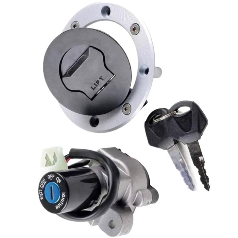 NOEyoue Zündschloss Kompatibel Mit Suzuki Für GSXR750 2004–2015 Für GSXR1000 2003–2005 2007 2009–2015 Motorrad-Zündschalter Für Tankdeckel-Schlossschlüssel-Set von NOEyoue