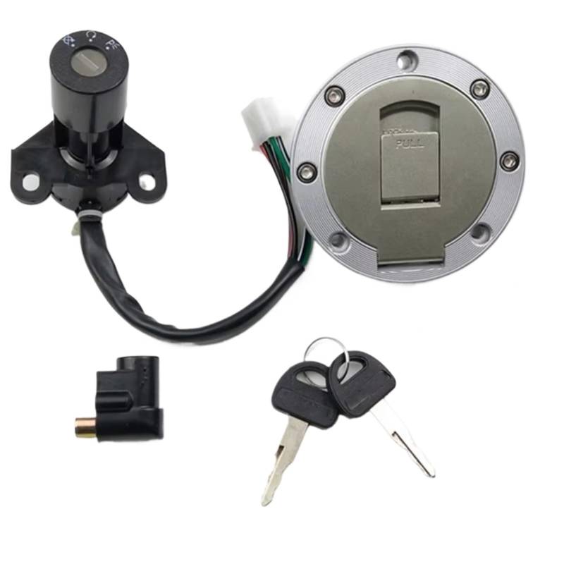 NOEyoue Zündschloss Kompatibel Mit Suzuki Für Qianjiang Für GS125 HJ125-8 QJ125 4-Draht-6-Draht-Tankdeckel-Abdeckungsschlösser Motorrad-Zündschalterschlüsselsatz(4 Wires) von NOEyoue