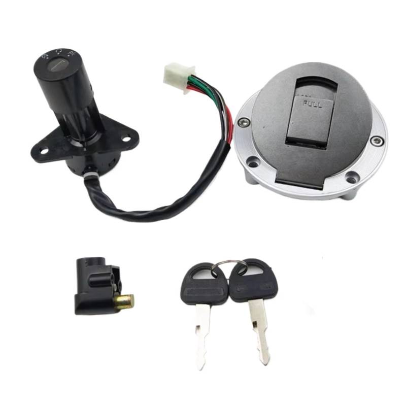NOEyoue Zündschloss Kompatibel Mit Suzuki Für Qianjiang Für GS125 HJ125-8 QJ125 4-Draht-6-Draht-Tankdeckel-Abdeckungsschlösser Motorrad-Zündschalterschlüsselsatz(6 Wires) von NOEyoue