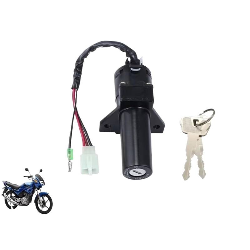 NOEyoue Zündschloss Kompatibel Mit Yamaha Für Jianshe Für YBR125 Für JYM125 2006 2007 2009. Schalter Starter Motorrad Zündschlüssel Tankdeckel-Abdeckungsschloss(4 Wires) von NOEyoue