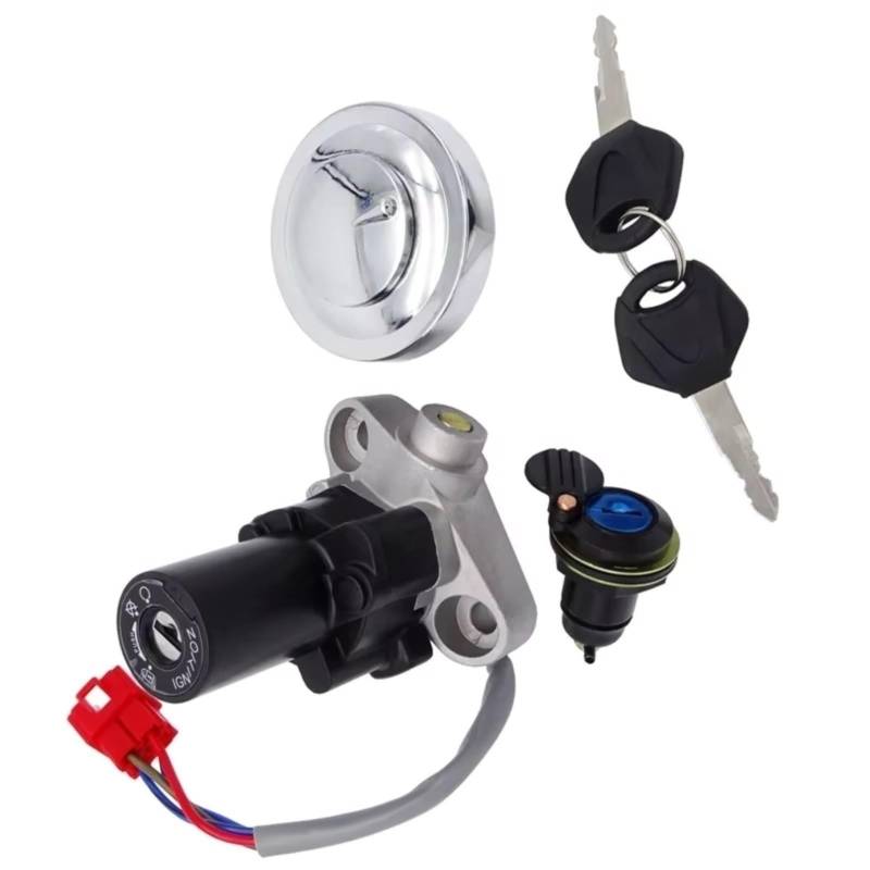 NOEyoue Zündschloss Kompatibel Mit Yamaha Für XVS1100A 2000-2011 Für XVS1100 2003-2011 Motorrad-Zündschlosssperre Für Tankdeckel-Abdeckungssperre von NOEyoue