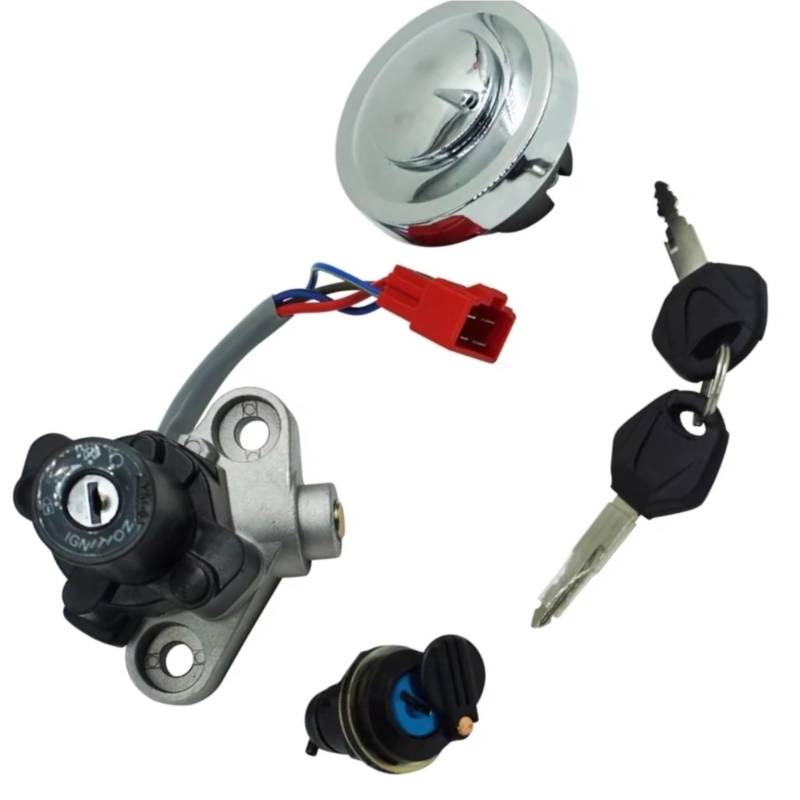 NOEyoue Zündschloss Kompatibel Mit Yamaha Für XVS650AT Drag Star Für Silverado 2003/2005-2011/2013 Für Tankdeckel-Zündschalter Für Sitzschloss-Set von NOEyoue