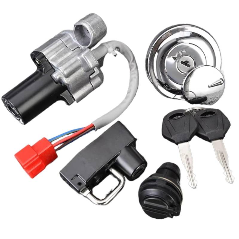 NOEyoue Zündschloss Kompatibel Mit Yamaha Für XVS650AT Für V-Star Für Silverado 2003–2011 Zündschalter Für Tankdeckel Für Sitzschloss-Schlüssel-Set von NOEyoue