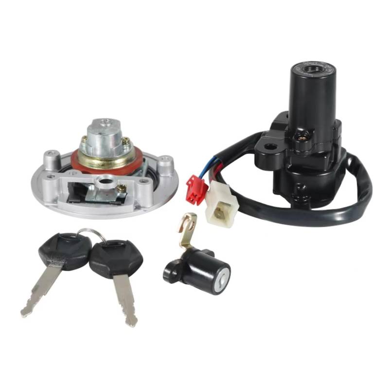 NOEyoue Zündschloss Kompatibel Mit Yamaha Für YZF Für R6 1999–2005 Für YZF-R1 1998–2003 Für XJ6 Für XJ6F Für XJ6N 2009–2013 Motorrad-Tankdeckel-Abdeckungsschloss-Set von NOEyoue