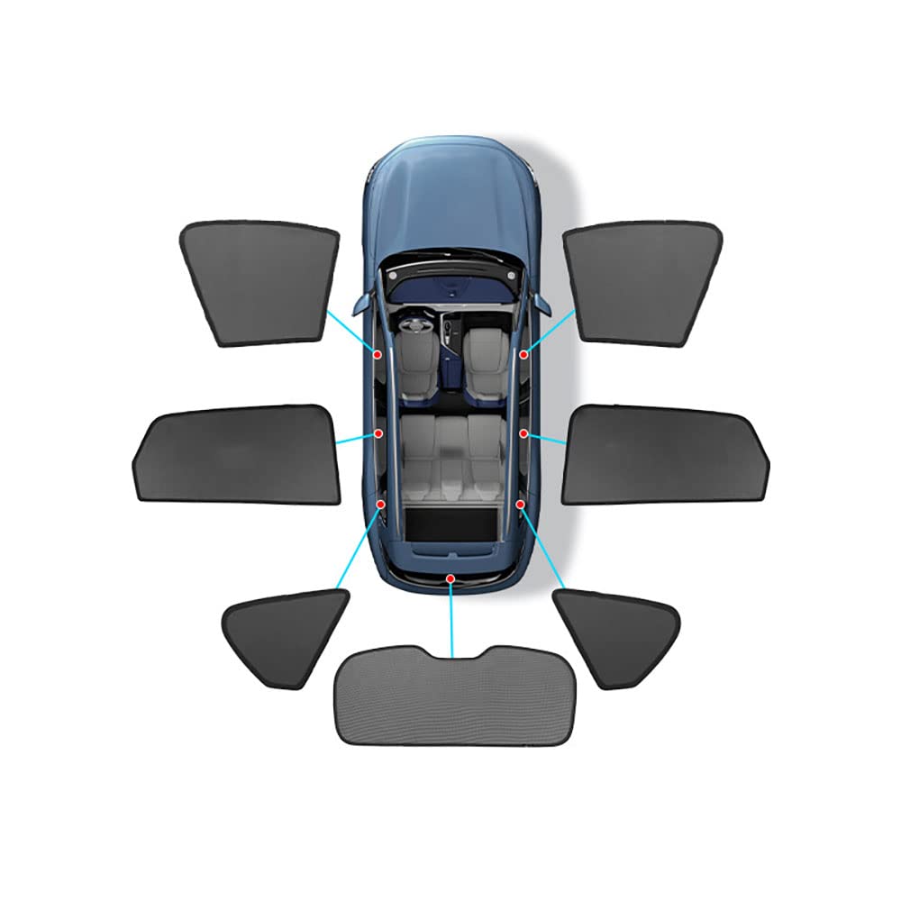 Auto Seitenfenster magnetisch Sonnenschutz,Für NIS-san New X-Trail T32 2014- Auto Wärmeisolierung atmungsaktiv Blockierung von UV-Strahlen Innenausstattung,Whole-car-7-pieces von NOGRAX