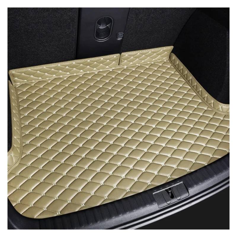 Auto Kofferraummatte Künstliche Leder Maßgeschneiderte Kofferraummatte Für Citroen DS4S DS5 DS6 DS7 2018-2022 Autozubehör Innenausstattung Auto Kofferraum Schutzmatte(Beige) von NOKRGQW