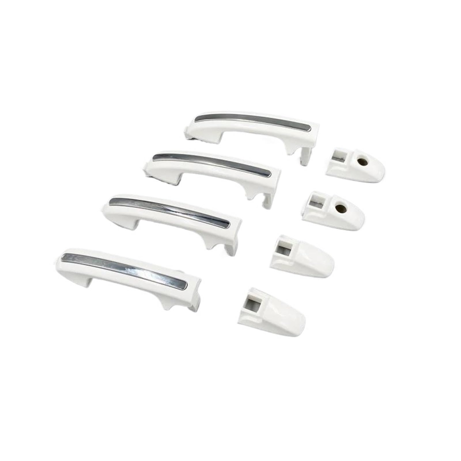 Auto Linkslenker Außentürgriff Für Foton Tunland E3 E5 Pickup Türaußengriff Weiß Mit Chrom Exterieur Auto Türgriff(Rear Right) von NOKRGQW
