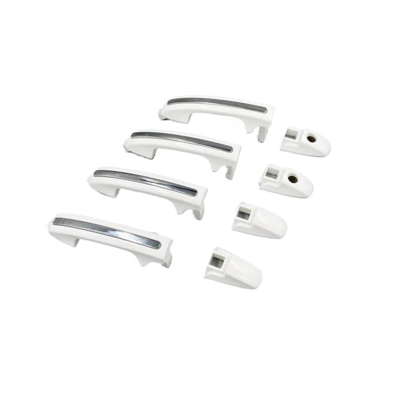 Auto Linkslenker Außentürgriff Für Foton Tunland E3 E5 Pickup Türaußengriff Weiß Mit Chrom Exterieur Auto Türgriff(Rear Right) von NOKRGQW