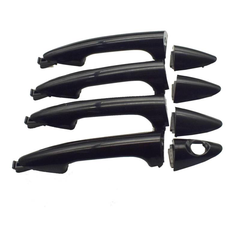 Auto Linkslenker Außentürgriff Für Hyundai Für Accent 2012-2017 826611R050, 826621R060 Schwarz Auto Auto Außerhalb Außen Vorne Hinten Links Rechts Tür Griff Exterieur Auto Türgriff(Rear Pair) von NOKRGQW
