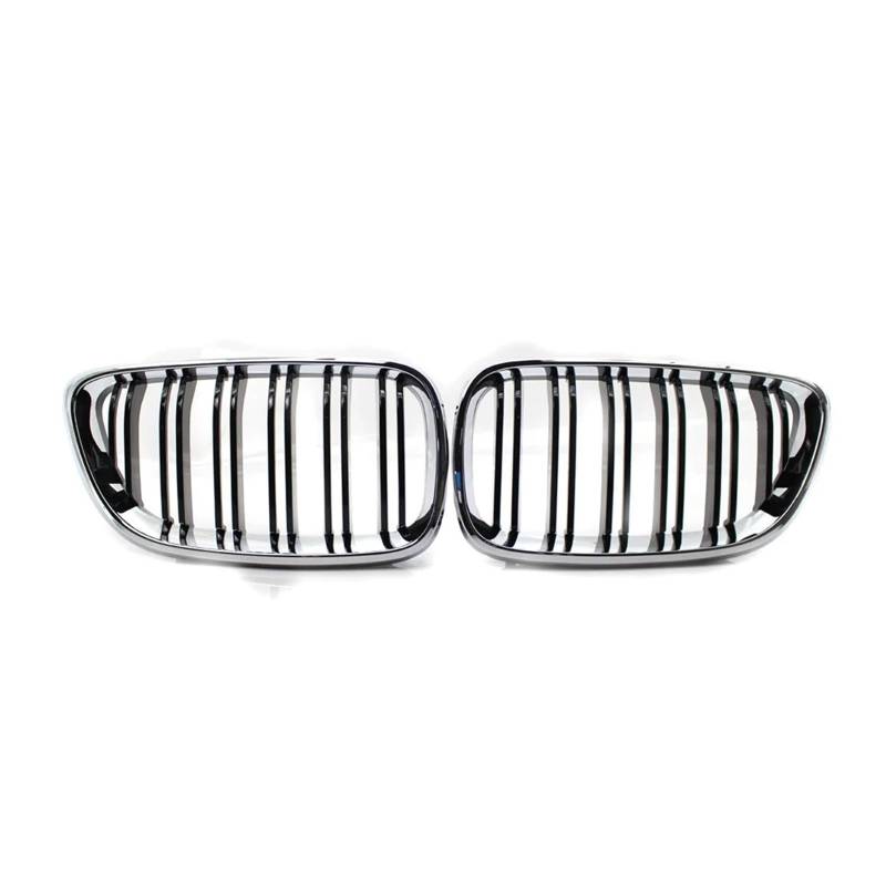 Facelift Grill Für 2er F22 F23 F87 Für M2 2 STÜCKE Hellsilber Auto Frontstoßstange Nierengrillgitter Doppellinie Sportgrill Autozubehör Kühlergrill Passend von NOKRGQW