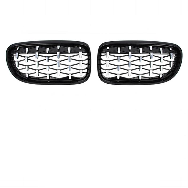 Facelift Grill Für 3er E92 E93 M3 2-Türer 2006-2009 2010-2013 Frontnierengrills Kühlergrill Sport Für M-Stil Auto-Tuning-Zubehör Kühlergrill Passend(10-13 GBlack Silver) von NOKRGQW