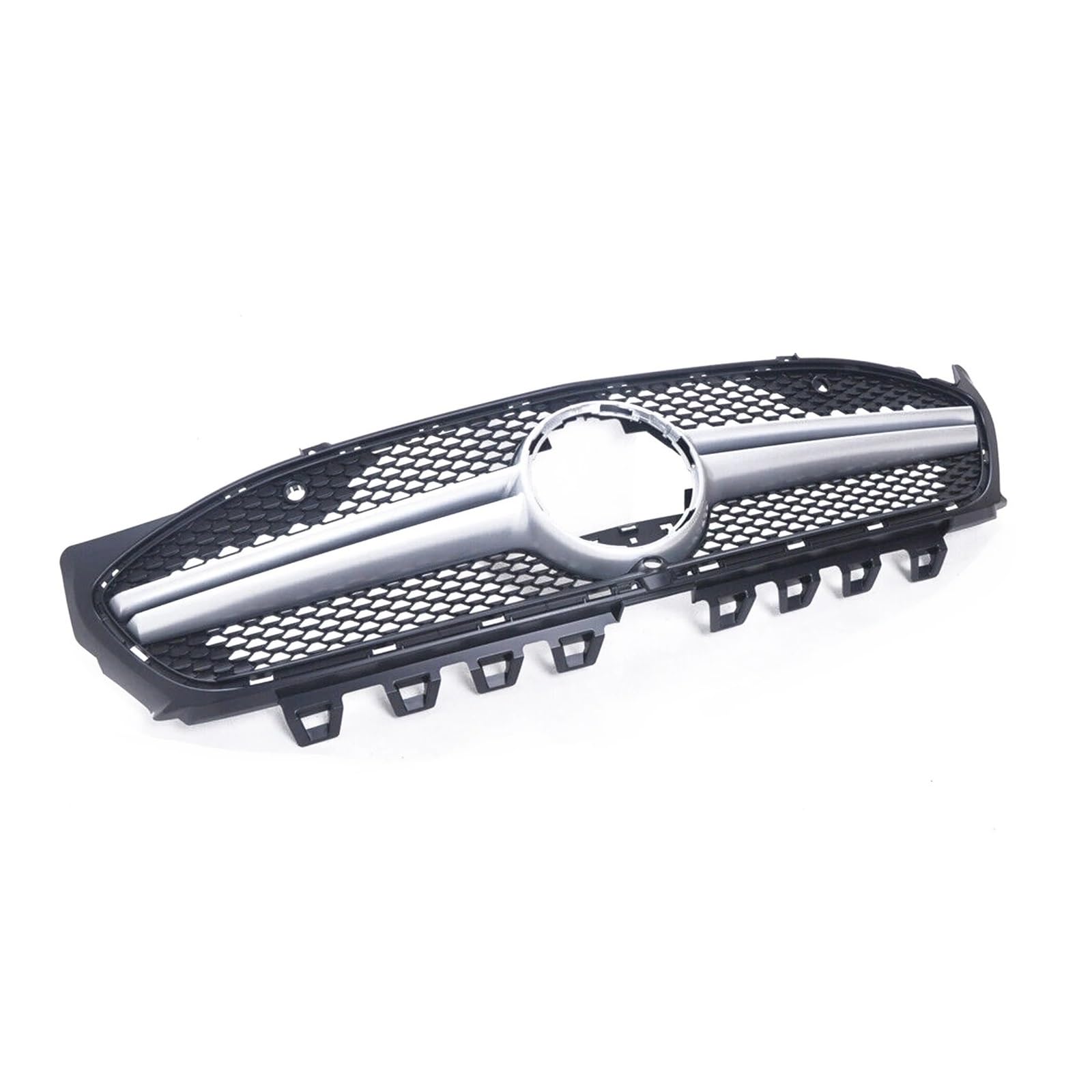 Facelift Grill Für Benz W118 Für CLA-Klasse 2019-2022 CLA200 CLA250 CLA45 Für AMG-Stil Kühlergrill Grill Silber Schwarz Obere Stoßstange Haube Mesh Kühlergrill Passend(Silber) von NOKRGQW