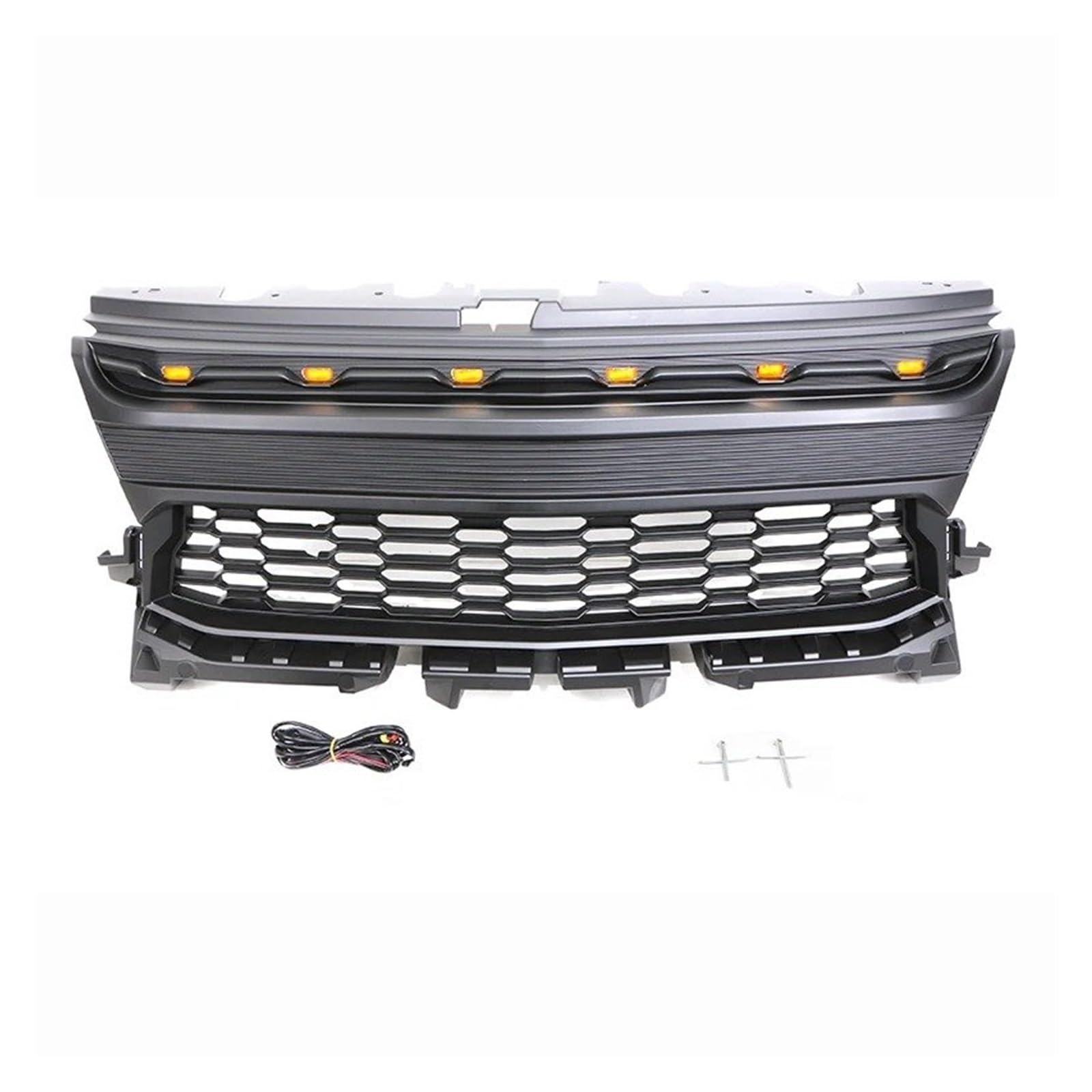 Facelift Grill Für Chevrolet Für Colorado 2021 2022 Front Grill W/Licht Änderung Racing Grill Kühlergrill Passend(Without Lights) von NOKRGQW