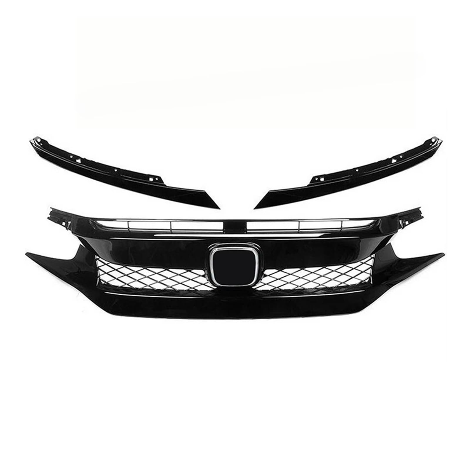 Facelift Grill Für Civic 10th Generation 2016–2021 Kühlergrill Renngrill Netz Autogitter Splitter Obere Stoßstangenhaube Netzgrill-Kits Autoteile Kühlergrill Passend(2021 Type 2) von NOKRGQW
